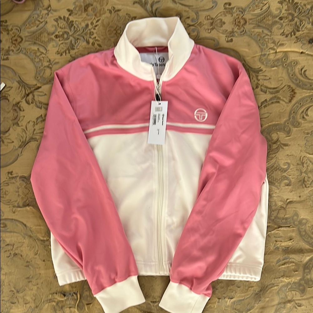 Sergio Tacchini Pink and White Zip-Up Jacket